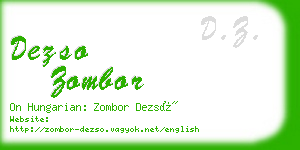 dezso zombor business card